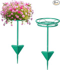 Tellingyou 2 Pack Adjustable Outdoor Flower Pot Stand, Metal Outdoor Plant Stands, Spring Summer Versatile Plant Stand Garden Stake for Display Plants, Elegant Solution for Landscaping Decor (Green)