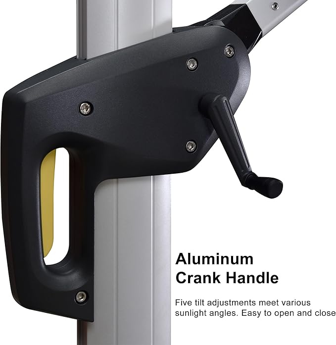 PURPLE LEAF 10' X 12' Patio Umbrella Outdoor Rectangle Umbrella Large Cantilever Umbrella Windproof Offset Heavy Duty Sun for Garden Deck Pool Patio, Turquoise Blue