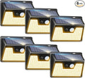 Peasur Solar Lights Outdoor Waterproof [6 Pack/140LED], Warm White Motion Sensor Lights Dusk to Dawn, 3 Modes Solar Fence Security Lighting for Wall Garden Yard Stair Outside