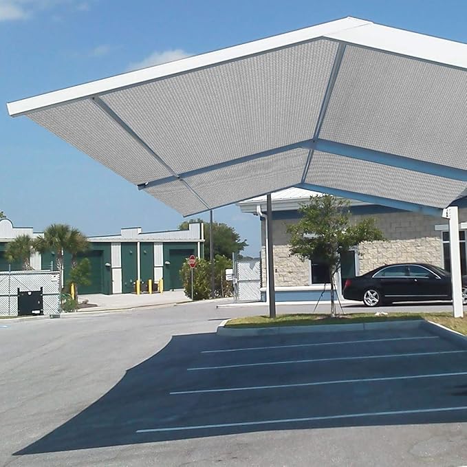 Eden's Decor Straight Flat-Edged Sun Shade Sail Rectangular 11' x 15' Grey UV-Blocking Outdoor Canopy Fabric Cloth Awning for Pergola Patio Garden Backyard Custom Size