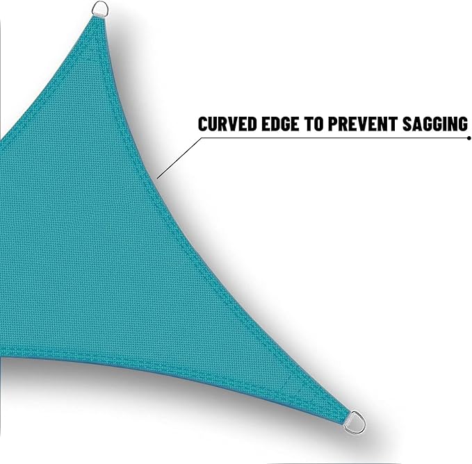 SUNNY GUARD Waterproof Sun Shade Sail 12'x20'x22.4' Turquoise Blue Right Triangle UV Block Sunshade for Backyard Yard Deck Patio Garden Outdoor Activities and Facility(Customized)