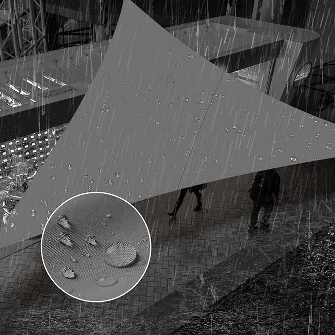 SUNNY GUARD Waterproof Sun Shade Sail 12'x12'x17' Charcoal Right Triangle UV Block Sunshade for Backyard Yard Deck Patio Garden Outdoor Activities and Facility(Customized)
