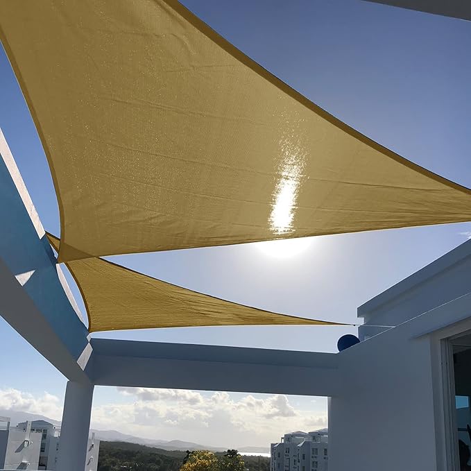 SUNNY GUARD Custom Size 16'x24'x24' Triangle Sand UV Block Sunshade for Backyard Yard Deck Patio Garden Outdoor Activities and Facility(Customized)
