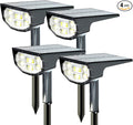 Solar Spot Lights Outdoor IP68 Waterproof, Ultra-Bright Performance，Simple Modes for Easier Operation, Auto On/Off，Solar Powered Landscape Lights for Garden, Yard, Pathway (Cool White, 4 Pack)