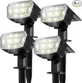 TECKNET Spot Lights Outdoor with 59 LED, 4 Pack Solar Lights Outdoor Waterproof IP65, Auto On/Off Solar Spot Lights, 3 Lighting Modes Solar Powered Garden, 2-in-1 Solars Landscape Light (Cool White)