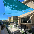 SUNLAX Sun Shade Sail 16' x 21' x 26.4' Turquoise Blue Rectangle Canopy Sail Shade Cover UV Block Permeable Sunshade Outdoor for Patio Backyard Deck Pergola (We Make Custom Size)