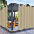 PureFit Outdoor Curtains for Patio Waterproof Weatherproof, UV Resistant Outside Curtains for Gazebo, Front Porch, Pergola, Sun Blocking Privacy Curtain, 100W x 120L inch, 1 Panel, Beige