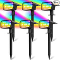Sucolite 6-Pack Solar Spot Lights Outdoor Waterproof IP65, 3 Lighting Modes 2-in-1 Solar Landscape Spotlights for Yard, 59 LED Solar Powered Wall Lights for Garden Pathway Driveway Walkway, Multicolor