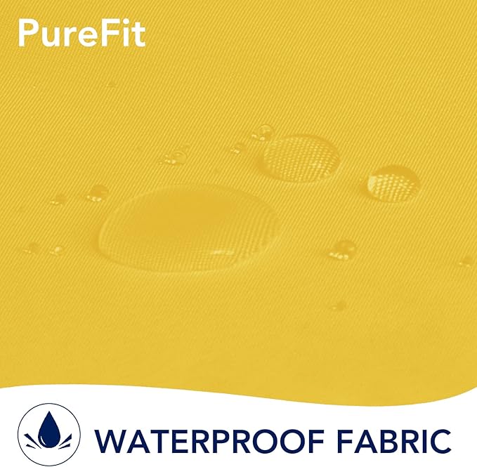 PureFit Outdoor Curtains for Patio Waterproof Weatherproof, UV Resistant Outside Curtains for Gazebo, Front Porch, Pergola, Sun Blocking Privacy Curtain, 100W x 84L inch, 1 Panel, Yellow