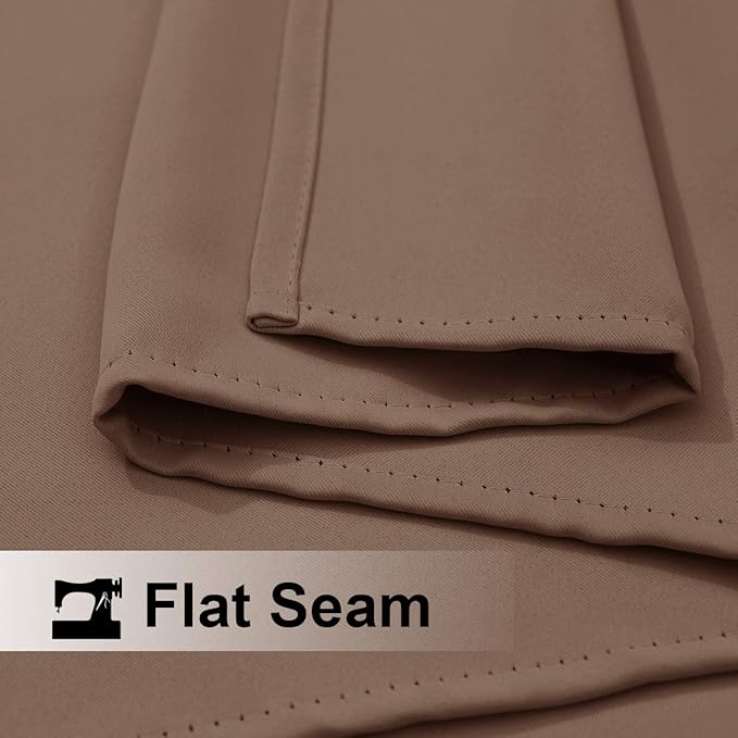 NICETOWN Bedroom Blackout Curtain for Patio Room Darkning, Rustproof Grommet Blackout Vertical Blind, Sunlight Blocking Vertical Drape for Front Patio/Hall, Tan, 1 Piece, 84" Wide, 120" Long