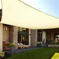 LOVE STORY Custom Size 10'x18' Butter Cream Sun Shade Sail Rectangle UV Block Canopy Patio Sail Sunshades Fabric for Outdoor Garden Carport (We Make Custom Size)
