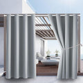 DIVA EN CAMINO DEC Outdoor Patio Curtain Waterproof Darkening Thermal Insulated Indoor Curtains for Bedroom, Porch, Living Room, Pergola, Cabana, W52 x L72, Light Gray, Set of 2 Panels