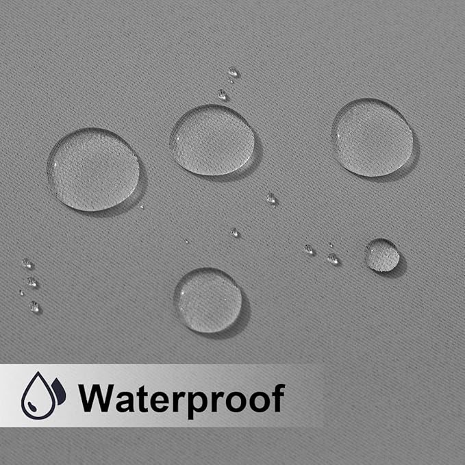 NICETOWN Outdoor Curtain for Patio Waterproof 95 inch Length, Sticky Tab Top Thermal Insulated Blackout Window Treatment Divider Protect Privacy for Cabana/Arbor, Silver Grey, 1 Piece, W52 x L95