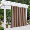 NICETOWN Curtain Panel for Living Room, Rustproof Grommet Top Thermal Insulated Blackout Extra Wide Door Blind for Patio, Sliding Glass Door, Tan, 1-Pack, 100 Inch Wide by 108 Inch Long