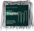 FEED GARDEN 6 Inch 25 Pack Galvanized Landscape Staples 11 Gauge Anti-Rust Garden Stakes SOD Pins Yard Stakes