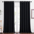 NICETOWN Black Blackout Living Room Curtain 102 inches Long, Grommet Thermal Insulated Cold/Light/Sound Blocking Window Drape for Bedroom/French Door (W66 x L102, 1 Panel)