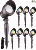LEONLITE 8-Pack 5CCT Low Voltage LED Landscape Spotlight, Update 1800K2700K3000K4000K5000K Selectable, 5W 12V Pathway Lights Outdoor, CRI90, Aluminum Spot Lights for Yard, ETL Listed, IP65 Waterproof