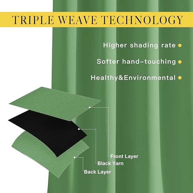 NICETOWN Blackout Room Divider Curtains for Sliding Glass Doors 102 Inches Long 1 Panel, Extra Wide Curtains for Doorway Patio Bedroom Living Room (Froest Green, 80Wx102L, 1 Panel)