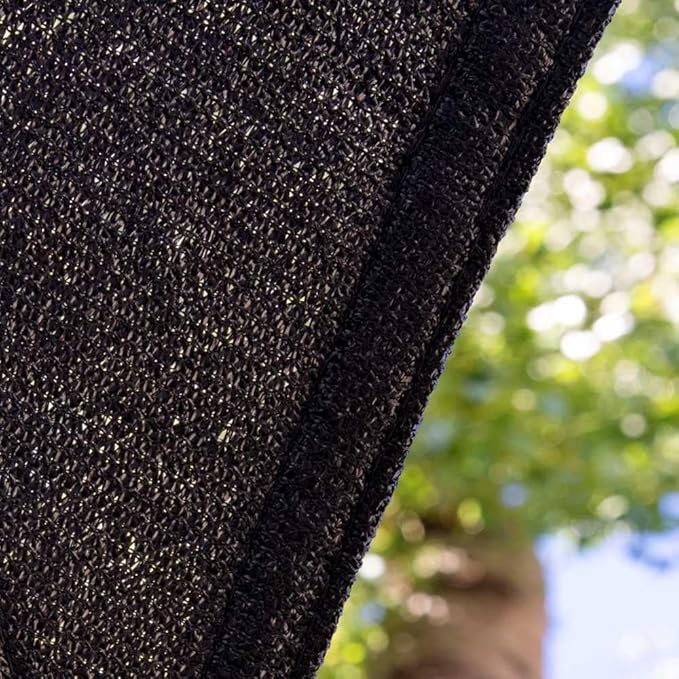 Amgo Custom Size 7' x 7' x 9.9' Black Right Triangle Sun Shade Sail Order to Make Canopy Awning UPF50+ AGSLT, 95% UV Blockage, Water & Air Permeable, 200GSM Commercial Standard (We Customize)