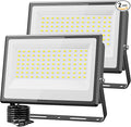 Olafus 2 Pack 150W LED Flood Light Outdoor, 15000LM Super Bright Work Lights Plug in, 6500K, IP66 Waterproof Exterior Floodlight for Stadium Yard Barn