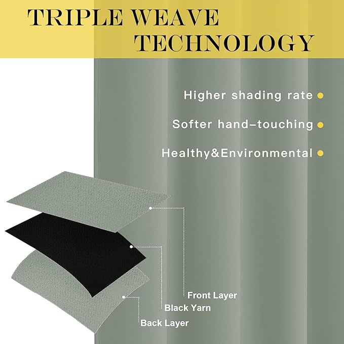 NICETOWN Sliding Door Window Treatment Blackout Patio Door Curtain Panels, Privacy Thermal Drapes for Bedroom Living Room Department with Grommet Top (Sage Green, W66 x L110)