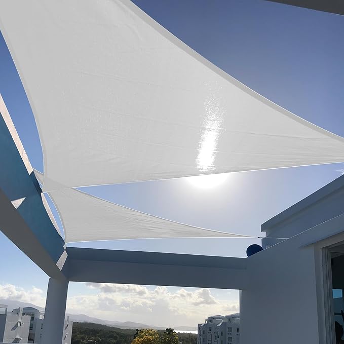 SUNNY GUARD Custom Size 8'x12'x14.4' Silver Grey Sun Shade Sail Right Triangle UV Block Shade for Backyard Yard Patio Deck Garden(Customized)