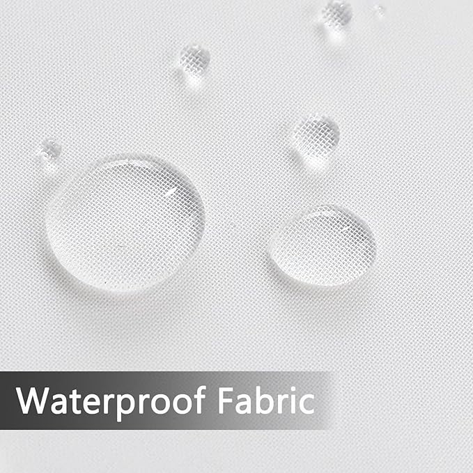 SpaceDresser Waterproof Outdoor Sheer Curtains for Patio - 2 Panels Rod Pocket Indoor Voile Sheer Curtain for Living Room,100W x 120L inch, White