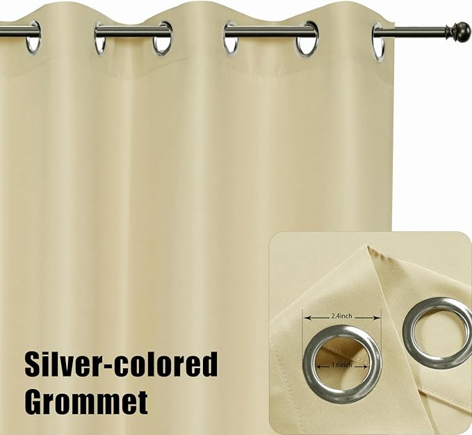 BONZER Waterproof Outdoor Curtains for Patio, Premium Thick Privacy Weatherproof Grommet Outside Curtains for Porch, Pergola, Cabana, 1 Panel, 54W x 84L inch, Cream