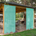 SpaceDresser Waterproof Outdoor Sheer Curtains for Patio - 2 Panels Rod Pocket Indoor Voile Sheer Curtain for Living Room,52W x 84L inch, Turquoise