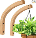 Wooden Plant Hangers - Hanging Plant Hooks for Indoor Outdoor, Wood Hanging Wall Plant Hooks Heavy Duty for Flower Pots Wind Chimes and Bird Feeders(2-Pack,8-Inch)