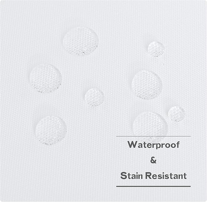 NICETOWN 2 Panels Waterproof Outdoor Curtains for Patio, Tab Top Indoor Outdoor Window Treatments Thermal Insulated Porch Panels Privacy for All Season, W55 x L95, Pure White