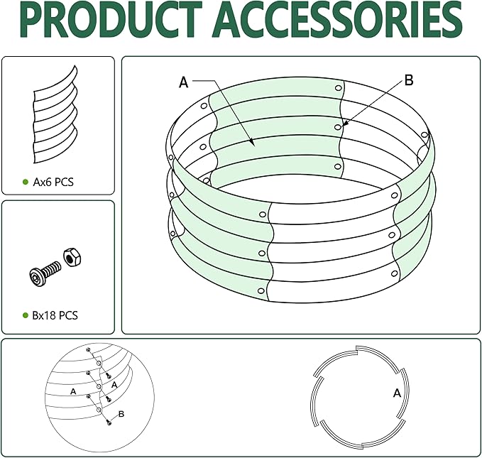 3PCS 2x2x1FT Galvanized Raised Garden Bed Kit,Vegetable Boxes-Round Metal Flower Box,Large Planter Raised Beds Outdoor Garden for Planting,Fruit,Herb-Silver