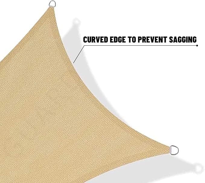 SUNNY GUARD Custom Size 10'x15' Sand Sun Shade Sail Rectangle UV Block Shade for Backyard Yard Patio Deck Garden(Customized)