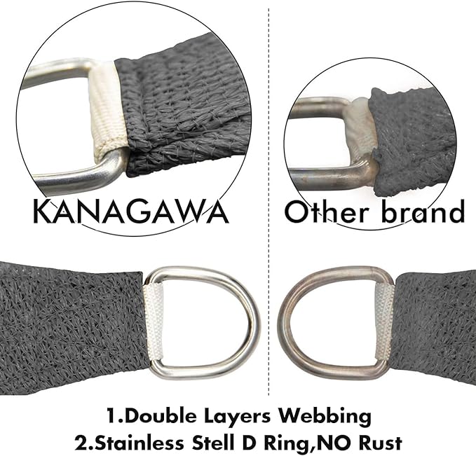 KANAGAWA 6'X20' Dark Gray Custom Size Sun Shade Sail Rectangle UV Block Canopy Cover for Patio Backyard Lawn Garden Outdoor (Customized Available)