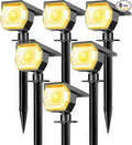 6 Pack Solar Spot Lights Outdoor, Solar Spotlights Outdoor Waterproof 2-in-1 Auto On/Off Landscape Lighting for Outside Yard Wall Garden Pathway(Warm White)