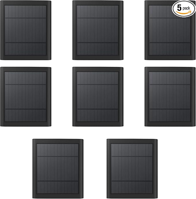 USB-C to Ring Barrel Plug 8Pack 4W Solar Charger for Ringing Spotlight & Stick Up Outdoor Cam, Black, High Efficiency, 10FT/3M Long Cable with IP65 dustproof and Waterproof
