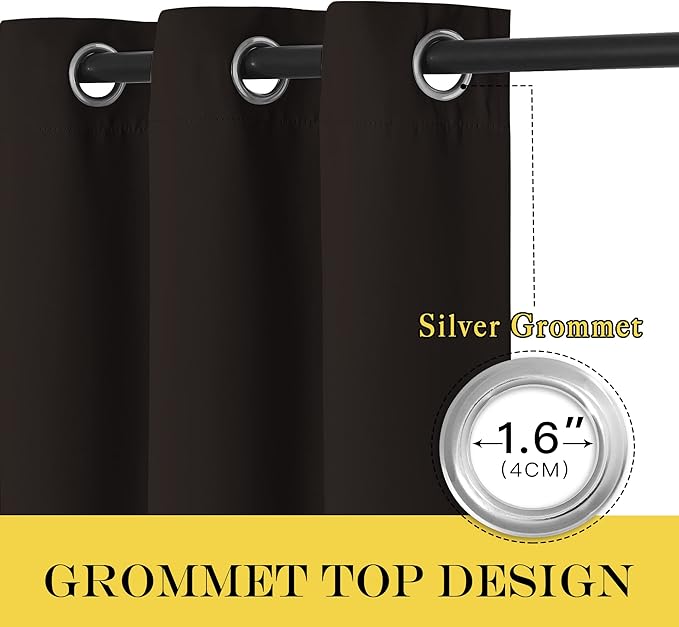NICETOWN Room Darkening Curtain for Living Room - Energy Saving Thermal Insulated Grommet Room Darkening Curtain/Drape for Bedroom (1 Panel, 46 by 72, Toffee Brown)