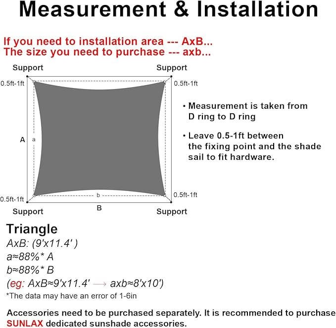 SUNLAX Sun Shade Sail 12' x 17' Peach Fuzz Rectangle Canopy Sail Shade Cover UV Block Permeable Sunshade Outdoor for Patio Backyard Deck Pergola (We Make Custom Size)
