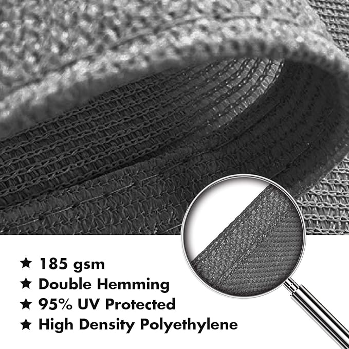KANAGAWA 14'X24' Dark Gray Custom Size Sun Shade Sail Rectangle UV Block Canopy Cover for Patio Backyard Lawn Garden Outdoor (Customized Available)