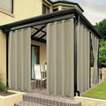 BONZER Waterproof Outdoor Curtains for Patio Porch Pergola Cabana Light Filtering Privacy Grommet Indoor Curtain Panels for Bedroom Living Room, 1 Panel, 54W x 84L inch, Taupe