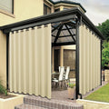 BONZER Extra Wide Waterproof Outdoor Curtains for Patio Heavy Privacy Light Filtering Grommet Outside Curtains for Porch, Pergola, Gazebo, 1 Panel, 150W x 84L inch, Cream
