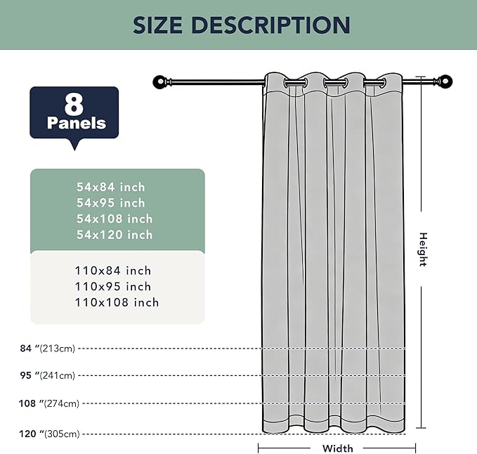 White Outdoor Curtains for Patio Waterproof - 8 Panels Privacy Weatherproof Outside Curtains with Grommets for Pergola, Gazebo, Porch, Cabana, Balcony, 54 x 84 Inch