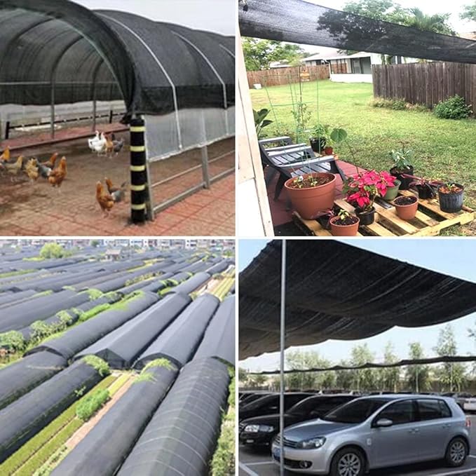 8 x 16 FT Shade Cloth 90% Sunblock Net for Garden Patio Plants Greenhouse Outdoor Pergola Lawn Sun Shade Cloths for Kennel Chicken Coop Easier to Hang Neting Cover