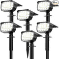 Solar Spot Lights Outdoor, [57 LED/6 Pack] Solar Lights Outdoor IP65 Waterproof, 3 Modes Solar Powered Landscape Spotlights for Garden Yard Outside Patio Pathway Pool(Cold White)
