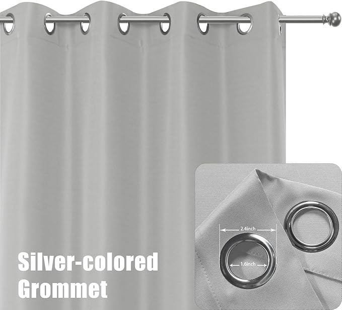 BONZER Outdoor Curtains for Patio Waterproof Thick Privacy Grommet Light Filtering Outside Curtains for Porch Pergola Gazebo Deck, 1 Panel, 54W x 84L inch, Silver