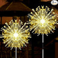 JJGoo Solar Firework Lights, 2 Pack 135 LEDs 2 Lighting Modes Solar Garden Lights Outdoor Waterproof for Yard Patio Walkway Pathway Party Wedding Christmas Decorative - Warm White
