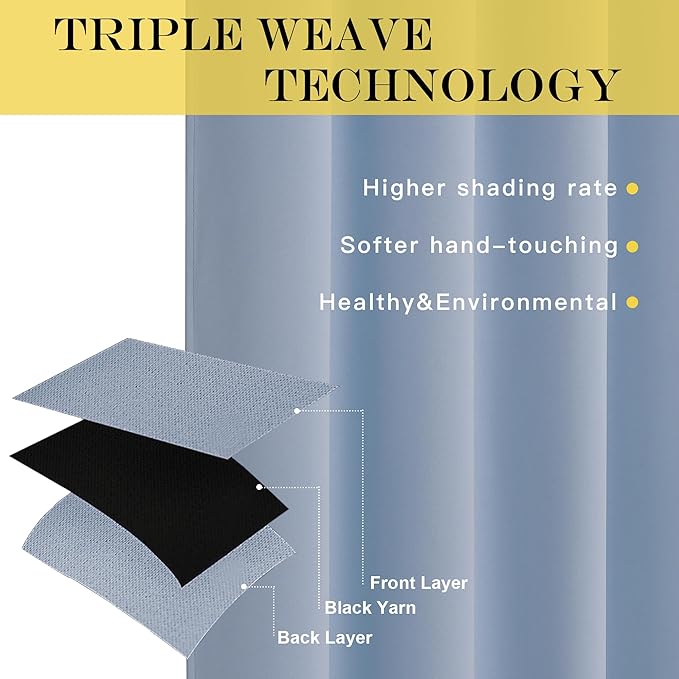 NICETOWN Blackout Room Divider Curtains for Sliding Glass Doors 102 Inches Long 1 Panel, Extra Wide Curtains for Doorway Patio Bedroom Living Room (Vintage Blue, 80Wx102L, 1 Panel)