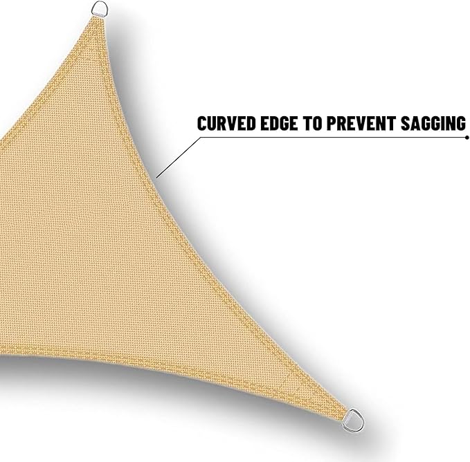 SUNNY GUARD Waterproof Sun Shade Sail 9'x9'x9' Sand Triangle UV Block Sunshade for Backyard Yard Deck Patio Garden Outdoor Activities and Facility(Customized)