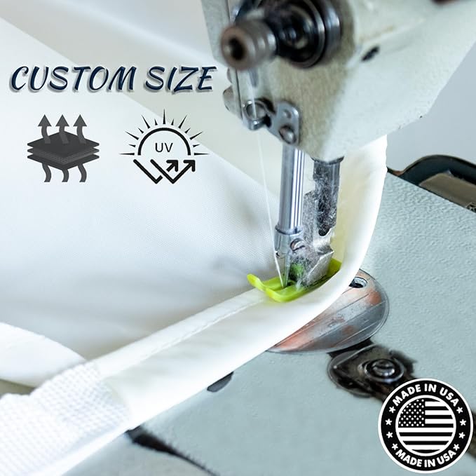 LOVE STORY Rectangle 8'x14' Waterproof Sun Shade Sail Canopy UV Block for Outdoor Patio Backyard Carport,Cream(We Make Custom Size)
