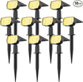 Fabrito 72 LEDs Solar Spot Lights Outdoor Waterproof, 3 Modes Landscape Spotlights, Dusk to Dawn Solar Powered Flood Wall Lights for Outside, Solar Garden Lights for Yard Porch 10 Pack (Warm White)